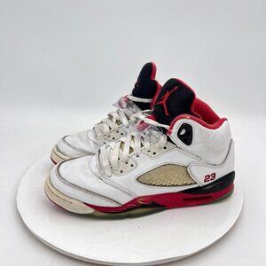 Nike Air Jordan Retro 5 Youth Size 5Y Women 6.5 440888-120 Fire Red White Shoes